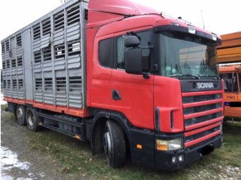 SCANIA 124 360 - Camión transporte de ganado