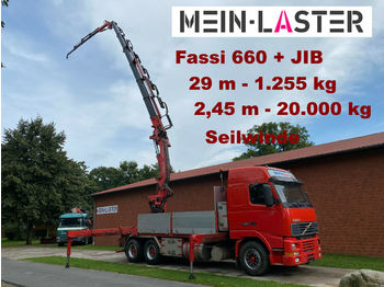 Camión caja abierta, Camión grúa Volvo FH16 Fassi 660 JIB 29 m 1.250 kg Seilwinde Funk: foto 1
