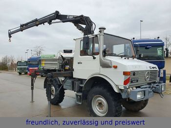 Furgoneta caja abierta Unimog * UNIMOG 427/ 10 * 4x4 * HIAB 071AW KRAN *