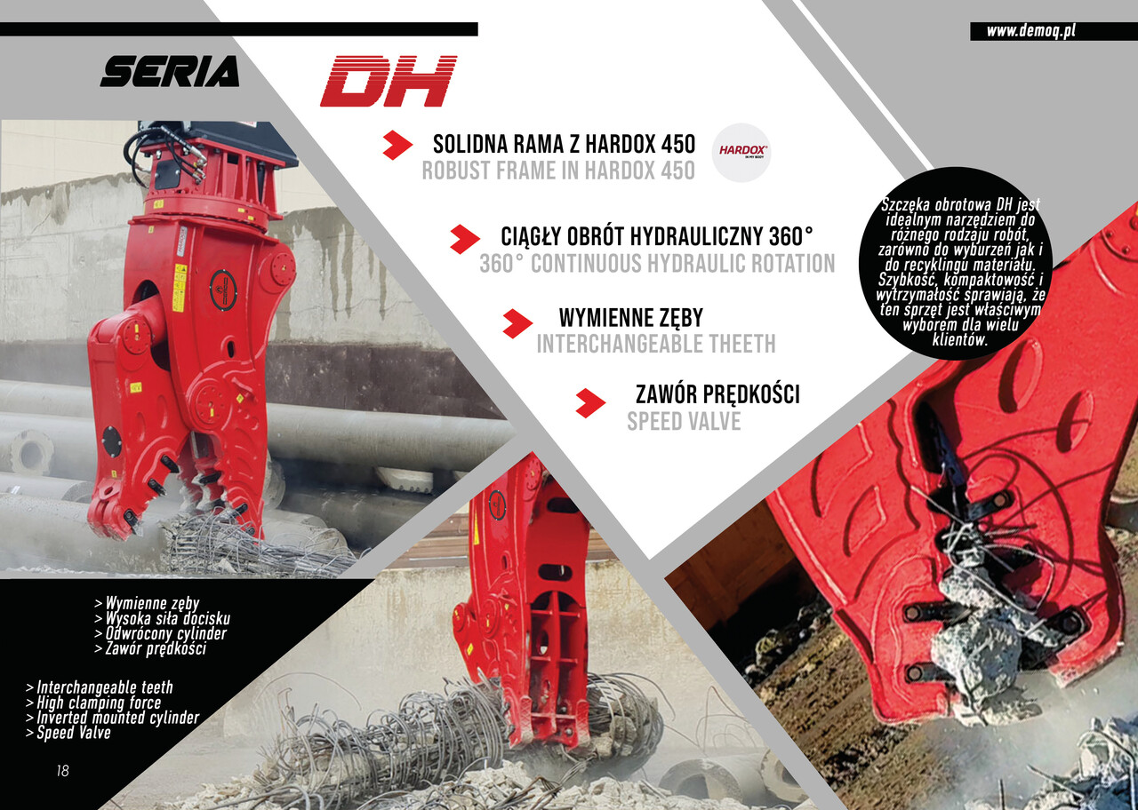 Cizalla de demolición para Excavadora nuevo DEMOQ DH08 Hydraulic Rotating Pulveriser Crusher 650 KG: foto 4