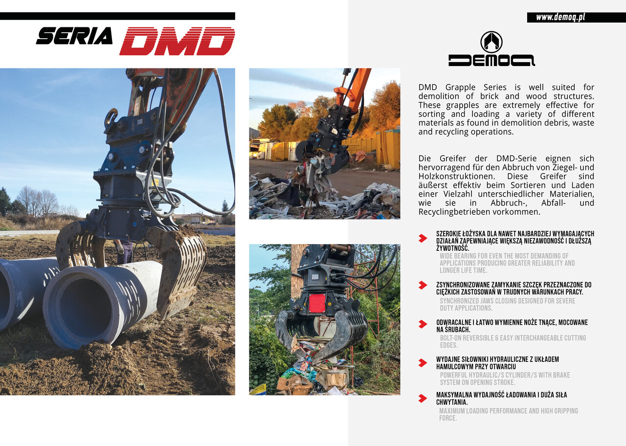 Pinza de manipulación para Maquinaria de construcción nuevo DEMOQ DMD 45 S Hydraulic Polyp -grab 130 kg: foto 4