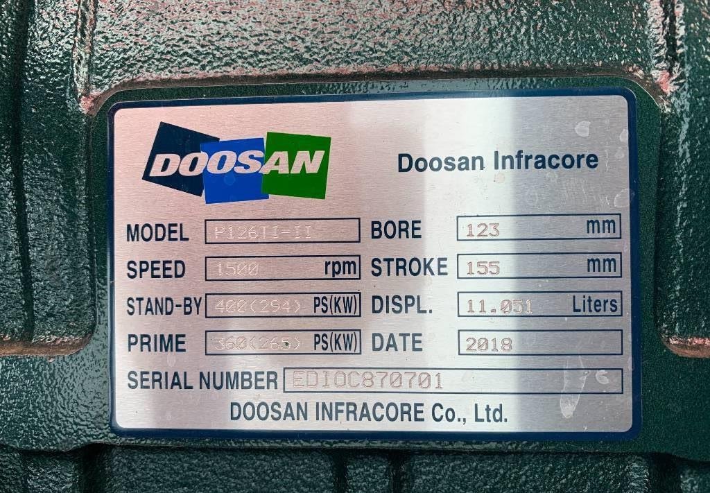 Leasing de Doosan engine P126TI-II - 330 kVA Generator - DPX-15552  Doosan engine P126TI-II - 330 kVA Generator - DPX-15552: foto 7