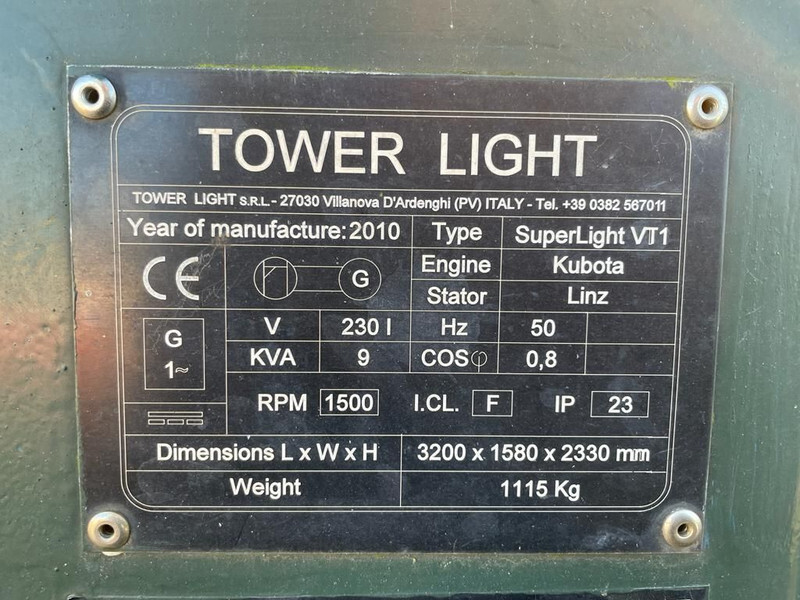 Torre de iluminación Kubota Superlight VT1: foto 4