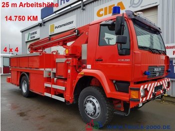 Camión con plataforma elevadora MAN 18.280 4x4 25m Steiger Montage-Dach Feuerwehr: foto 1