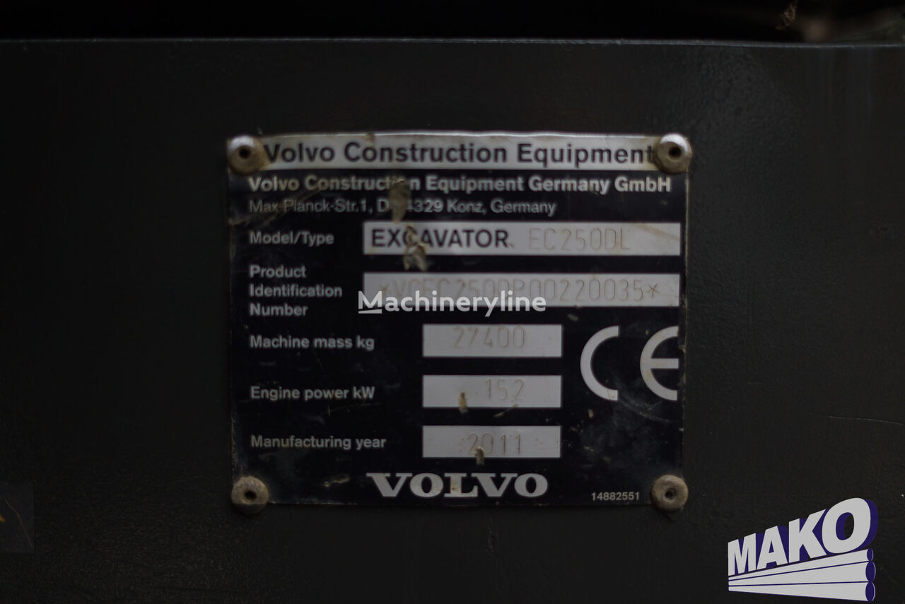 Excavadora de cadenas Volvo EC 250 DL: foto 11