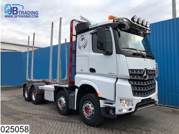 Mercedes-Benz Arocs 3563 8x4, EURO 6, Steel suspension, 13 Tons axles, Airco, Hydrauliek, Hub reduction, Wood / Tree transport - Remolque forestal