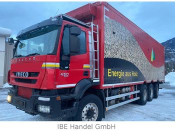 Transporte de madera Iveco 380T45 Trakker 8x4, E5,58m³ walking floor,schubb