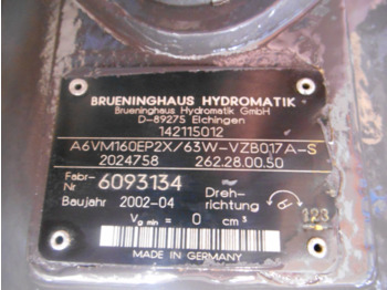 Motor hidráulico para Maquinaria de construcción Brueninghaus Hydromatik A6VM160EP2X/63W-VZB017A-S -: foto 5