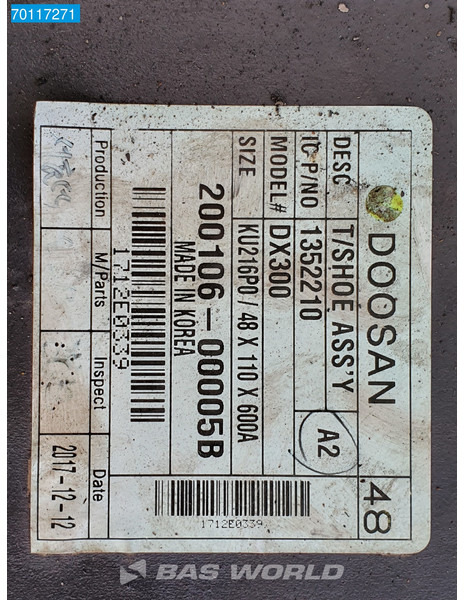 Oruga Doosan DX300 New unused tracks - triple grousers - DX300: foto 6