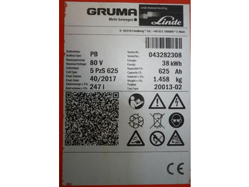 Acumulador GRUMA 80 Volt 5 PzS 625 Ah: foto 5