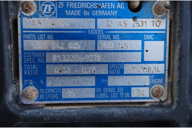 Caja de cambios para Camión ZF 12AS2531OD + INT2: foto 5