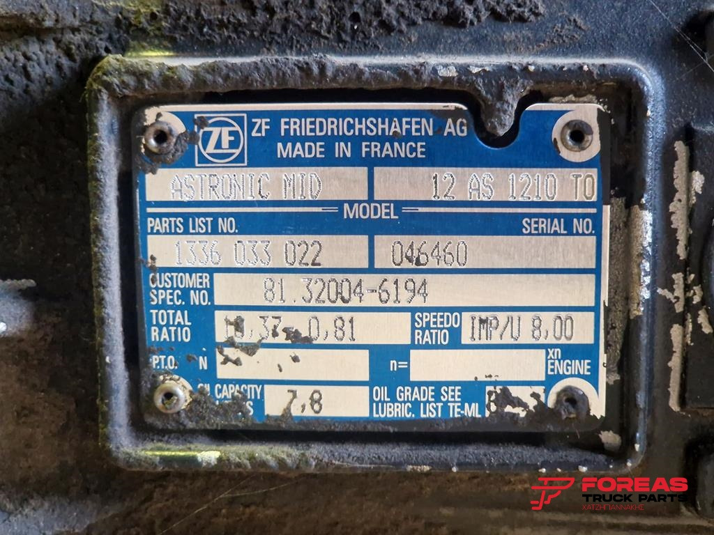 Caja de cambios para Camión ZF ASTRONIC MID 12 AS 1210 TO: foto 10