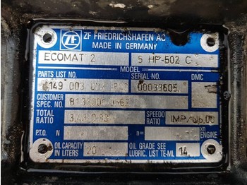 Caja de cambios para Camión ZF Ecomat 2 5HP-502C: foto 4