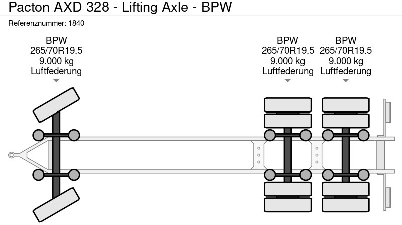 Remolque con toldo Pacton AXD 328 - Lifting Axle - BPW: foto 18
