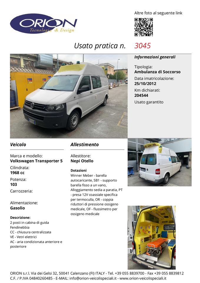 Ambulancia ORION - ID 3045 VW Transporter 5: foto 7