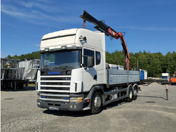 Camión caja abierta, Camión grúa Scania 124L 420 6x2 Retarder HDS FASSI F170 Budowlanka: foto 2