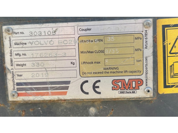 Acoplamiento rápido para Excavadora SMP NTP20 B27 S2: foto 4