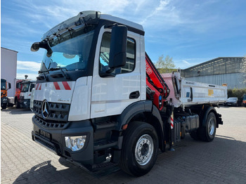 Camión volquete, Camión grúa Mercedes-Benz AROCS 1832 4x2 Euro 6 Kipper Kran FASSI F120FB: foto 2