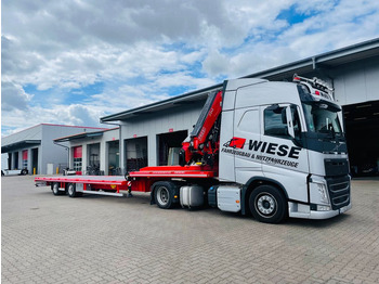 Semirremolque góndola rebajadas nuevo Wiese Stufensattel Tieflader mit Kran Fassi F545: foto 2