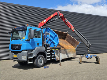 Camión volquete, Camión grúa MAN TGS 28.400 6X4-4 BL / CRANE + 2 SIDE TIPPER: foto 3