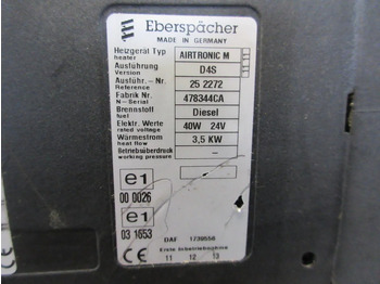 Sistema eléctrico para Camión DAF 1739556 STANDKACHEL EBERSPACHER DS4 DAF XF 105 MODEL 2012: foto 4