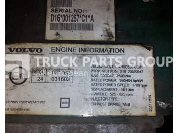 Unidad de control para Camión VOLVO FH16, D16C engine type engine control unit, 20520547, 20577131, control unit: foto 2