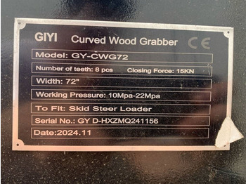 Pinza de manipulación para Maquinaria de construcción GIYI GY-CWG72: foto 4 Pinza de manipulación para Maquinaria de construcción GIYI GY-CWG72: foto 4