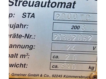 Esparcidor de sal Gmeiner STA 2000TC Salzstreuer 2m3 Streuautomat Salzsilo Winterdienst Unimog 405 U300 400 500 423 427 430 318 Multicar tremo: foto 4