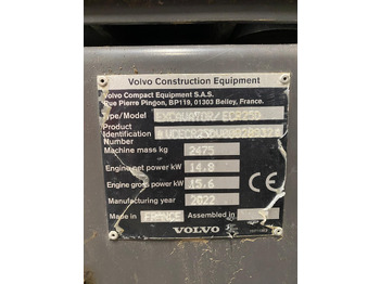 Miniexcavadora VOLVO ECR25D: foto 2 Miniexcavadora VOLVO ECR25D: foto 2