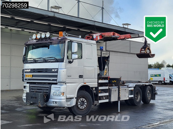 Leasing de DAF XF105.410 XF 6X2 NL-Truck HMF 1643 Z2 Crane 24T Container system Lift+Steering-Axle Euro 5 DAF XF105.410 XF 6X2 NL-Truck HMF 1643 Z2 Crane 24T Container system Lift+Steering-Axle Euro 5: foto 1