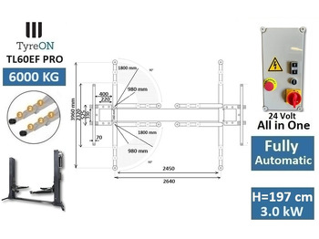 Equipo de taller TL60EF PRO 2 post lift 6 Tonnes - Fully automatic with base reinforcement kit: foto 3