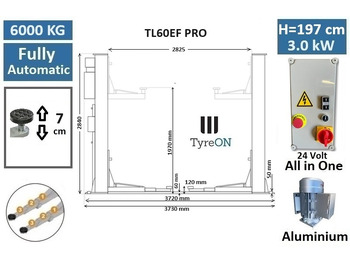 Equipo de taller TL60EF PRO 2 post lift 6 Tonnes - Fully automatic with base reinforcement kit: foto 4