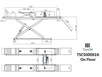Equipo de taller TSC5000X2A Alignment scissor lift - On floor - Free wheel lifting system - 5.3 m lightened runways - 5T- Mounted on the floor: foto 2 Equipo de taller TSC5000X2A Alignment scissor lift - On floor - Free wheel lifting system - 5.3 m lightened runways - 5T- Mounted on the floor: foto 2