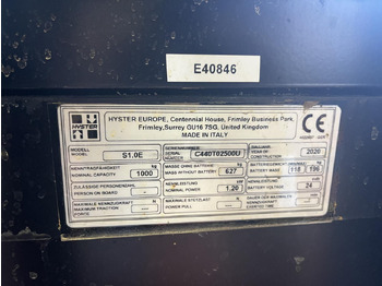 Apilador Hyster S 1.0 E: foto 3 Apilador Hyster S 1.0 E: foto 3