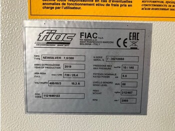 Compresor de aire nuevo Fiac New Silver 7.5 / 300 Silent 5.5 kW 720 L / min  10 Bar Elektrische schroefcompressor met ketel: foto 5 Compresor de aire nuevo Fiac New Silver 7.5 / 300 Silent 5.5 kW 720 L / min  10 Bar Elektrische schroefcompressor met ketel: foto 5