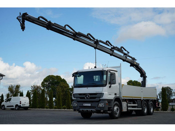 Camión caja abierta, Camión grúa Mercedes-Benz ACTROS 2636 / 6x4 / SKRZYNIOWY 6,5 M + HDS HIAB / MOCNA PODŁOGA: foto 2
