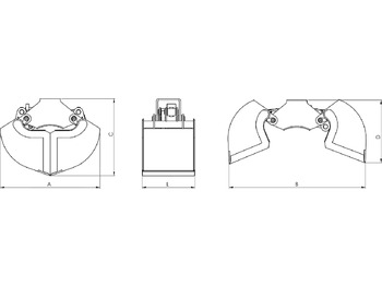 Cuchara de mordazas para Grúa para camión nuevo Clamshell bucket with sidewalls BV-L 400: foto 4 Cuchara de mordazas para Grúa para camión nuevo Clamshell bucket with sidewalls BV-L 400: foto 4