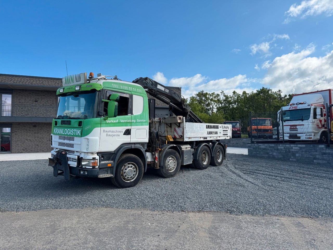 Scania 164G 580 V8 Kran Hiab 280 Retarder Sattelplatte Scania 164G 580 V8 Kran Hiab 280 Retarder Sattelplatte - Camión caja abierta, Camión grúa: foto 2 Scania 164G 580 V8 Kran Hiab 280 Retarder Sattelplatte Scania 164G 580 V8 Kran Hiab 280 Retarder Sattelplatte - Camión caja abierta, Camión grúa: foto 2