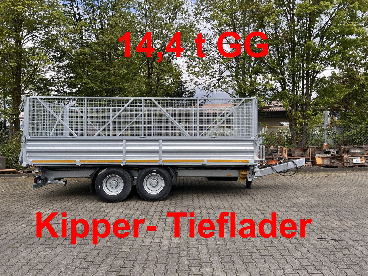 Möslein 14 t Tandem- Kipper Tieflader 5,70 m lang, Brei - Remolque volquete: foto 1 Möslein 14 t Tandem- Kipper Tieflader 5,70 m lang, Brei - Remolque volquete: foto 1