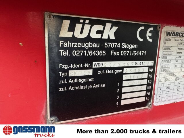 LÜCK SKF 35, Stahlmulde ca. 37m³, Liftachse - Semirremolque volquete: foto 3 LÜCK SKF 35, Stahlmulde ca. 37m³, Liftachse - Semirremolque volquete: foto 3