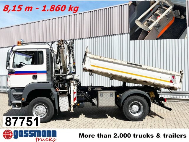 MAN TGA 18.440 4x4 BB mit Kran Atlas AK 165.2E, Funk - Camión volquete, Camión grúa: foto 1 MAN TGA 18.440 4x4 BB mit Kran Atlas AK 165.2E, Funk - Camión volquete, Camión grúa: foto 1