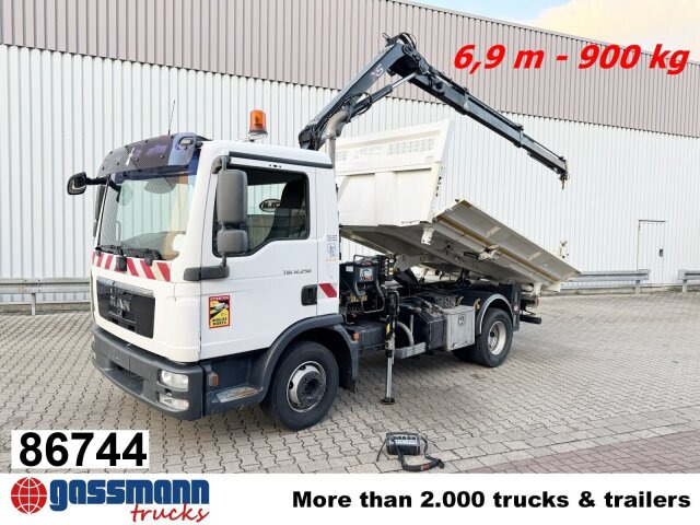 MAN TGL 12.250/340 4X2 BB, Bordmatik, Kran Hiab 066 - Camión volquete, Camión grúa: foto 1 MAN TGL 12.250/340 4X2 BB, Bordmatik, Kran Hiab 066 - Camión volquete, Camión grúa: foto 1