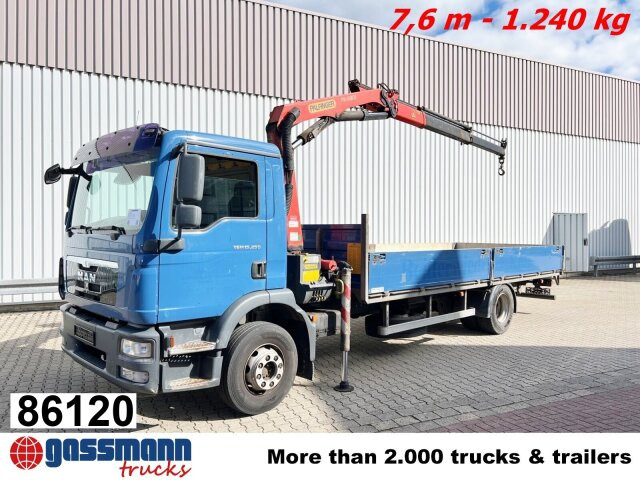 MAN TGM 15.250/340 4X2 BL mit Kran Palfinger PK - Camión caja abierta, Camión grúa: foto 1 MAN TGM 15.250/340 4X2 BL mit Kran Palfinger PK - Camión caja abierta, Camión grúa: foto 1