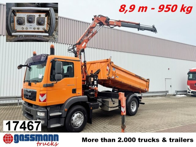 MAN TGM 18.290 4X2 BB mit Kran Atlas AK 92.2-A2, - Camión volquete, Camión grúa: foto 1 MAN TGM 18.290 4X2 BB mit Kran Atlas AK 92.2-A2, - Camión volquete, Camión grúa: foto 1