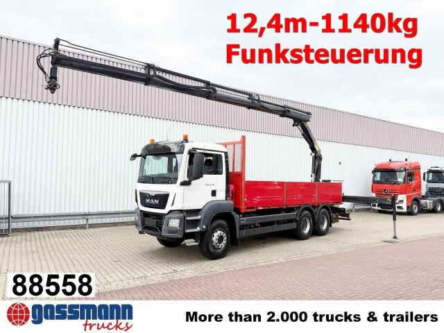 MAN TGS 33.400 6x4 BB, Navi, Heckkran PK18002-EH C, - Camión caja abierta, Camión grúa: foto 1 MAN TGS 33.400 6x4 BB, Navi, Heckkran PK18002-EH C, - Camión caja abierta, Camión grúa: foto 1