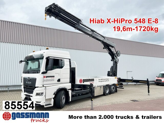 MAN TGX 26.510 6x2-4 LL, Kran Hiab X-HiPro 548 E-8, - Camión caja abierta, Camión grúa: foto 1 MAN TGX 26.510 6x2-4 LL, Kran Hiab X-HiPro 548 E-8, - Camión caja abierta, Camión grúa: foto 1