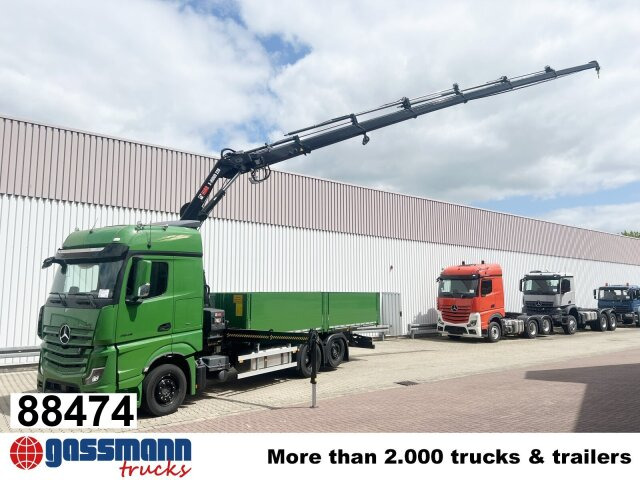 Mercedes-Benz Actros 2548 L 6x2 mit Kran Hiab X-HiDuo 228 - Camión caja abierta, Camión grúa: foto 1 Mercedes-Benz Actros 2548 L 6x2 mit Kran Hiab X-HiDuo 228 - Camión caja abierta, Camión grúa: foto 1