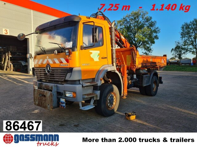 Mercedes-Benz Atego 1823 AK 4x4 mit Kran Atlas 85.2, Funk, - Camión volquete, Camión grúa: foto 1 Mercedes-Benz Atego 1823 AK 4x4 mit Kran Atlas 85.2, Funk, - Camión volquete, Camión grúa: foto 1