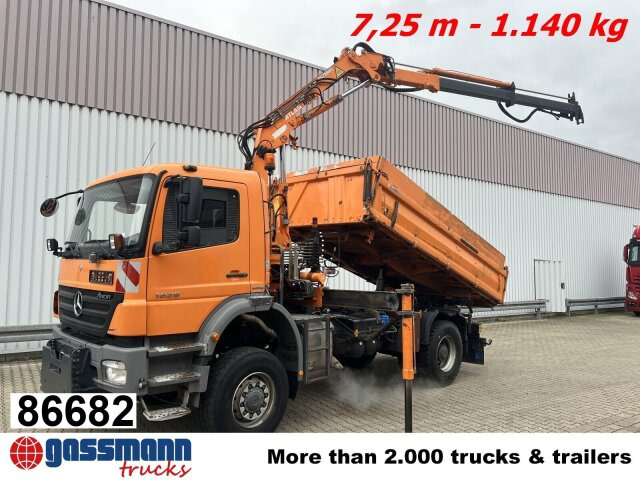 Mercedes-Benz Axor 1829 AK 4x4 mit Kran Atlas AK 85.2 - Camión volquete, Camión grúa: foto 1 Mercedes-Benz Axor 1829 AK 4x4 mit Kran Atlas AK 85.2 - Camión volquete, Camión grúa: foto 1
