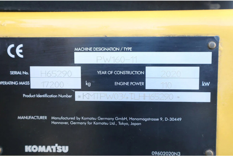 Leasing de Komatsu PW160-11 | ENGCON TILTROTATOR | BUCKET | TRAILER HYDR. Komatsu PW160-11 | ENGCON TILTROTATOR | BUCKET | TRAILER HYDR.: foto 20